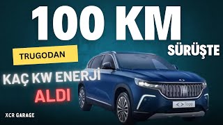 Togg 100 km sürüşten sonra şarj cihazından kaç KW aldı